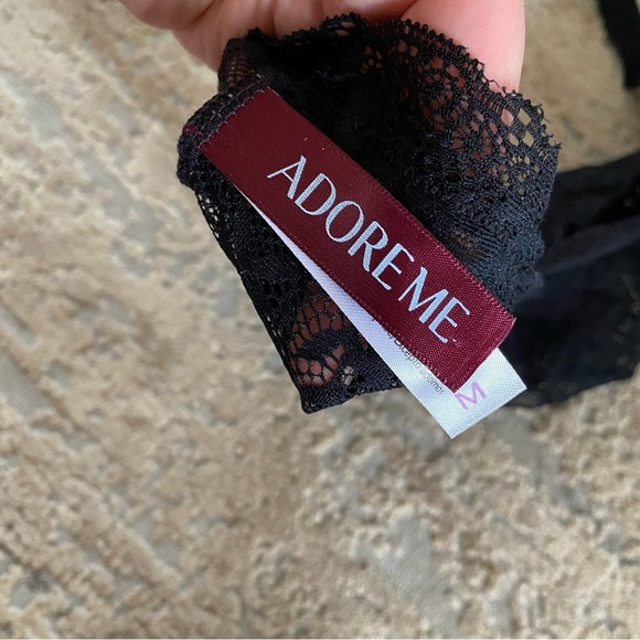 Adore Me Panties Sheer Lace Solid Black Temperance Cheeky: Medium - Picture 6 of 10